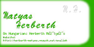 matyas herberth business card